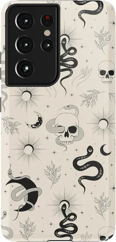 Vista 145 de Casely Funda para Galaxy S9 Postura de cadáver Yoga de esqueleto Diseño protector delgado esencial de doble capa