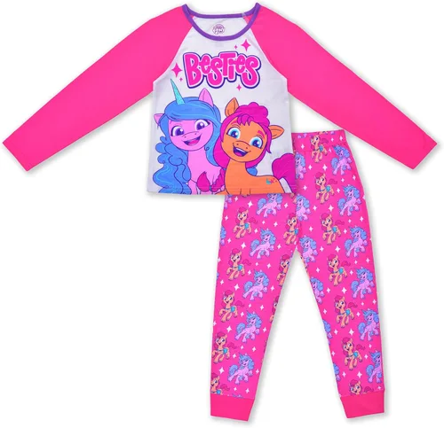 My Little Pony Moonbow and Sunny Girls Long Sleeve Shirt and Jogger Set for Little and Big Kids PinkWhite