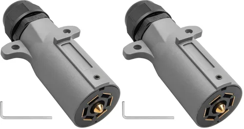 Vista 9 de Oyviny Enchufe de remolque RV de 7 pines con sello impermeable IP68, conector lateral de remolque desmontable de 7 vías redondas estilo RV, enchufe