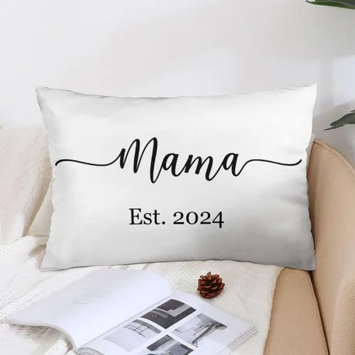 Vista 10 de Generic Funda de almohada personalizada para mamá con nombres personalizados de los niños, funda de almohada de 12 x 20 pulgadas, funda de almohada