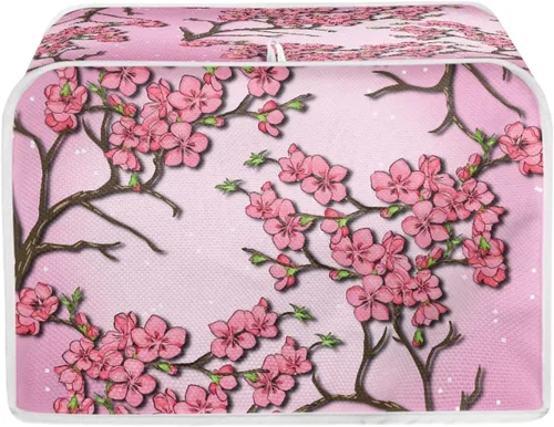 Vista 30 de Bulopur Cubierta de tostadora de 2 rebanadas de pintura de pájaros y flores, tostadora, panificadora, organizador de máquina, bolsa de protección