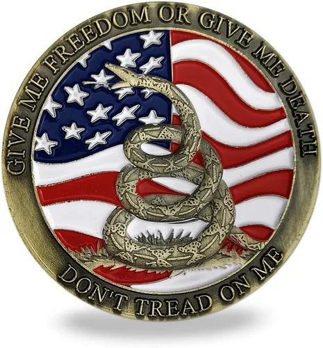 Vista 2 de Moneda militar Don't Tread on Me Challenge Coin US Liberty Bell