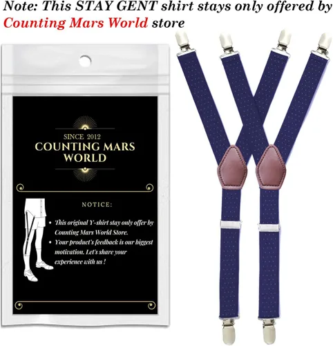 Vista 2 de STAY GENT Camisa estilo Y para hombres con abrazaderas de bloqueo antideslizantes y correas elásticas ajustables