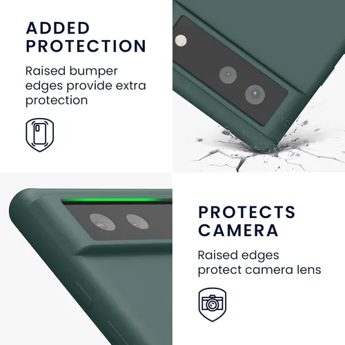 Vista 329 de kwmobile Funda Compatible con Google Pixel 6 Pro - Funda de teléfono de silicona TPU con acabado suave - Azul Arrecife