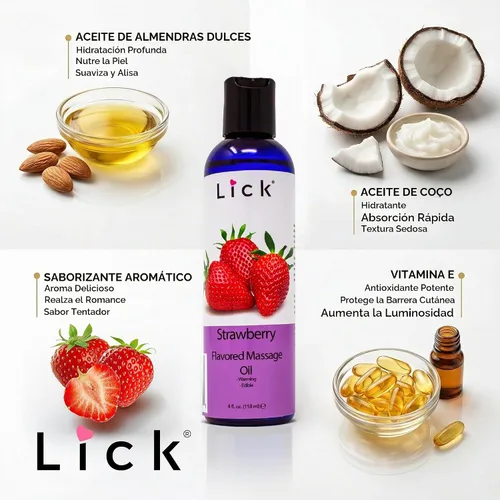 Vista 8 de Aceite de masaje con sabor a fresa con vitamina E natural, aceite corporal comestible cálido para masaje de parejas, suave de larga duración, aceite