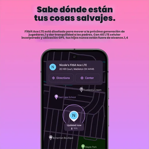 Vista 5 de Fitbit Google Ace LTE - Reloj inteligente para niños con llamadas, mensajes, GPS y juegos basados en actividades, se requiere plan de datos Ace Pass