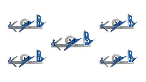 Vista 10 de Accusize Industrial Tools Juego de regla cuadrada combinada de 3 piezas de 6 pulgadas, transportador satinado, graduación 4-R, 0000-8100