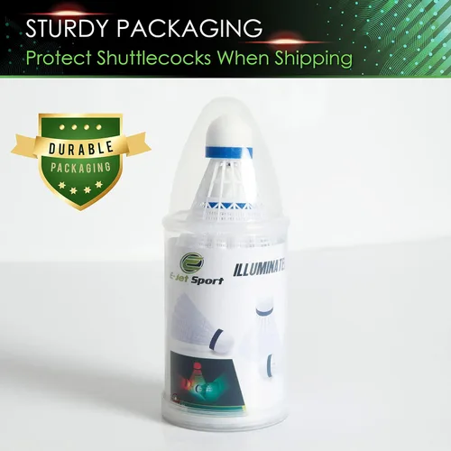 Vista 7 de E-Jet Volantes de bádminton LED, pájaros de bádminton 4pcs - Iluminación que brilla en la noche oscura, blanco (EOB332562020)