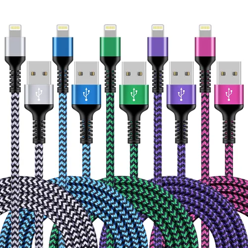 Vista 10 de para cable de carga 2 en 1 Lightning y USB-C de Apple (4 pies), USB a Lightning y USB a USB-C, cable de carga largo y rápido para iPhone 17 Air 16e