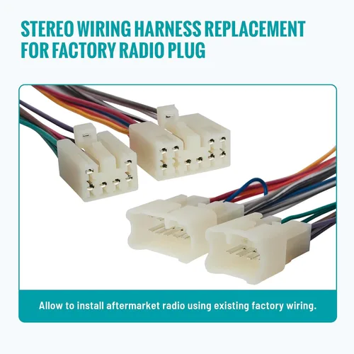 Vista 5 de NuIth Arnés de cableado de radio compatible con Subaru 2010-2019/Sistema Toyota no JBL 1992-2019, arnés de cableado estéreo macho+hembra