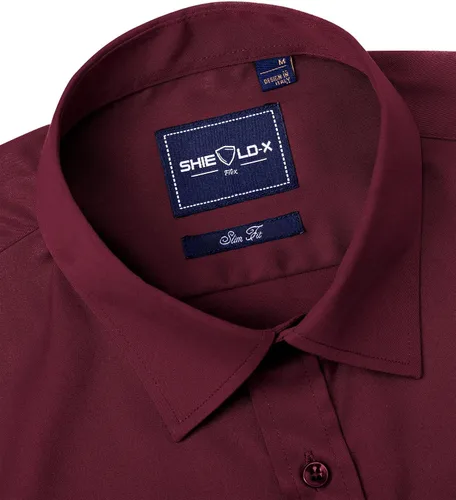 Vista 4 de Alimens & Gentle Camisas de vestir con escudo antimanchas para hombre vino borgoña