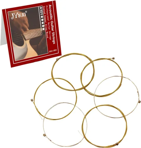 Vista 4 de Cuerdas de guitarra acústica, 3 juegos completos con núcleo de acero inoxidable, bronce fósforo, cabeza de cuentas niquelada, incluyendo E-1st B-2nd