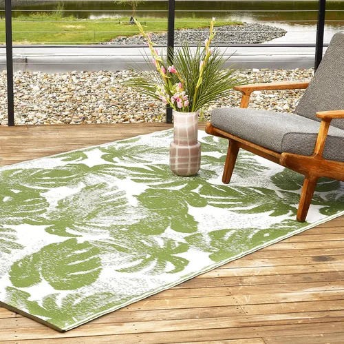 Vista 49 de Fab Habitat Alfombra para exteriores, impermeable, resistente a la decoloración, sin arrugas, plástico reciclado de alta calidad, diseño botánico