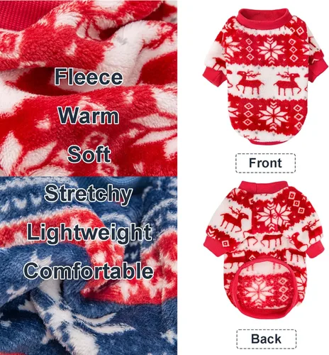 Vista 3 de Suéter para Perro, Paquete de 2 Suéteres para Perros Pequeños, Ropa para Perros Pequeños Niña Niño, Suéter Ultra Suave y Cálido para Cachorro Abrigo