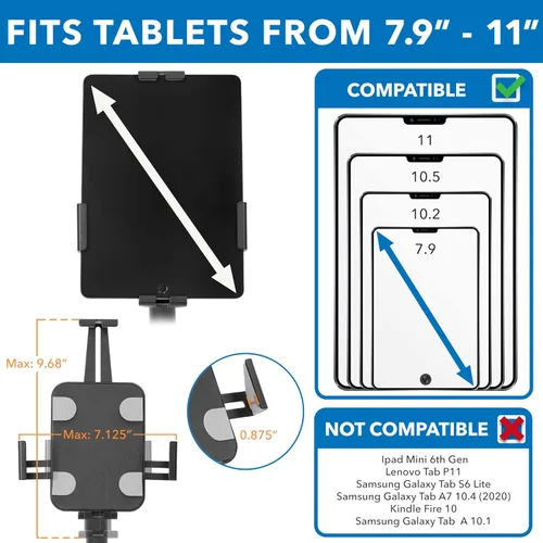 Vista 3 de Mount-It! Soporte antirrobo para encimera, quiosco para tableta, soporte universal para tableta de 7.9 a 11 pulgadas iPad y tabletas Samsung