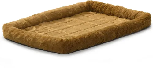 Vista 14 de MidWest Homes for Pets QuietTime Cama para Perros – Borde de Piel Sintética Gris, Ultra-Suave y Lavable a Máquina, Se Adapta a Jaulas