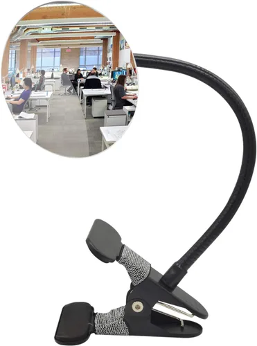 Vista 8 de Espejo de visión trasera de cubículo con clip acrílico Ampper, espejo convexo de seguridad flexible para monitores de visión trasera de escritorio