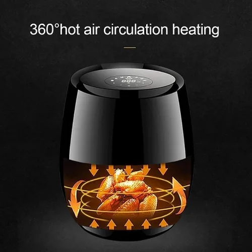 Vista 5 de Horno freidora de aire, freidora de aire de 5.5 cuartos de galón, freidora eléctrica de aire caliente sin aceite con 7 preajustes, pantalla táctil