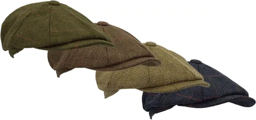 Vista 7 de Walker and Hawkes - Gorra unisex de tweed de 8 paneles Newsboy Bakerboy