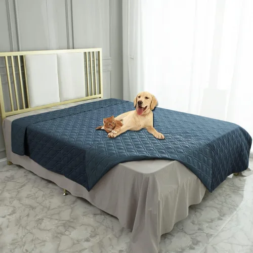 Vista 21 de Ameritex - Manta impermeable para cama de perro, manta reversible para muebles, cama, sofá (30 x 70 pulgadas, color chocolate y beige)