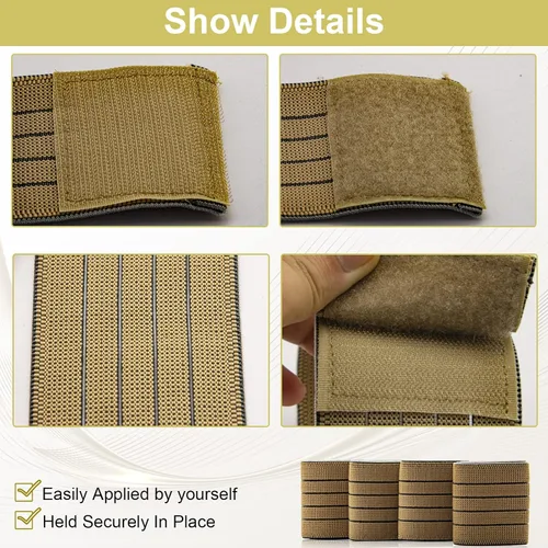 Vista 3 de Vendaje elástico Piezas de repuesto Envoltura elástica Banda Banda Elastica Lipo Pad Band Beauty Machine Accesorios 3 Tamaño 10 pcs Tan Elitzia