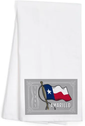 Lantern Press Amarillo, Texas, Waving State Flag, State Series (100% Cotton Tea Towel, Decorative Hand Towel, for Kitchen and Home)