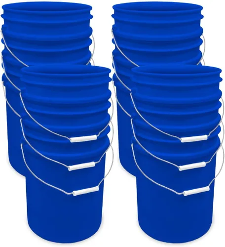 Vista 21 de ePackageSupply Cubo de 5 galones – Cubo de grado alimenticio, agarre de mango de metal, sin BPA, cubo de plástico HDPE resistente de 90 mil, Negro