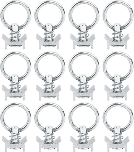 Vista 8 de Accesorio de perno individual en L con capacidad de 1,814 kg con anillo redondo de aluminio para control de carga, paquete de 12, negro