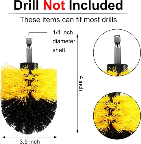 Vista 2 de Remerry Cepillo de taladro de nailon, accesorio de cepillo de taladro de energía eléctrica, accesorio de limpieza multiusos para superficies