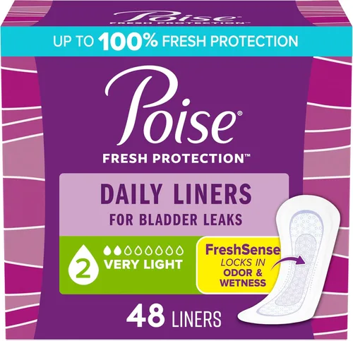 Vista 15 de Poise Daily Liners, protectores de incontinencia para pérdidas de vejiga, 2 gotas de absorción muy ligera, longitud larga, 264