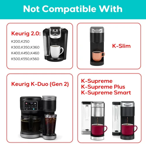 Vista 3 de CASABREWS CASKF01 Cápsulas de café reutilizables K Cups para Keurig, filtros de café universales de acero inoxidable recargables reutilizables K Cup