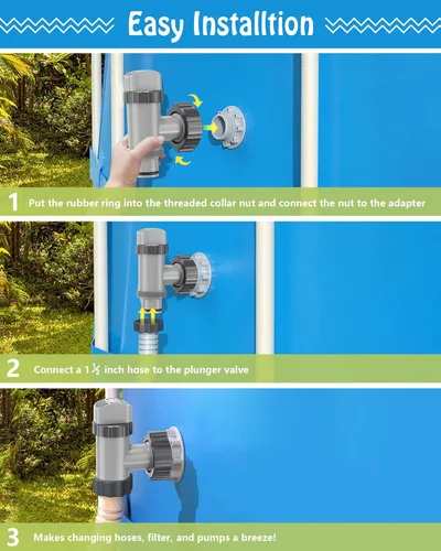 Vista 6 de SHAPON Válvula de émbolo compatible con piezas y accesorios de piscina Intex, repuesto de válvula de émbolo de encendido/apagado para bomba
