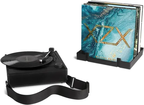 Vista 8 de Victrola Revolution GO – Reproductor de discos de vinilo portátil, tocadiscos Bluetooth con batería, vida útil de batería de 12 horas, reproductor