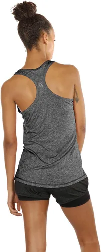 Vista 6 de icyzone - Camiseta deportiva y sin mangas para mujer con espalda cruzada (paquete de 3 unidades)