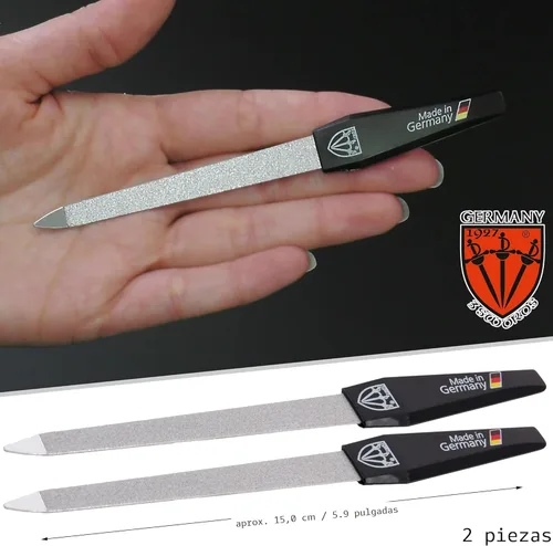 Vista 5 de 3 Swords Germany - Juego de 10 limas de uñas de metal zafiro con 1 pieza de 3 vías de pulidor de uñas - Cuidado de uñas fabricado