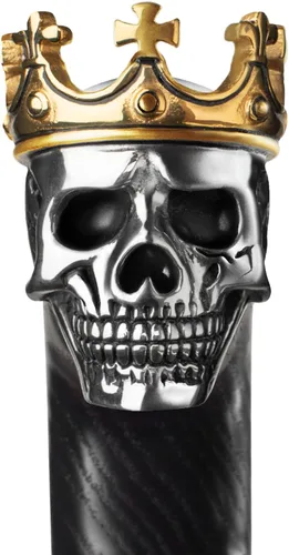 Vista 7 de Asterom Handmade Wood Walking Cane for Men - Skull King - Cool Men's Wooden Canes Fashionable Walking Stick