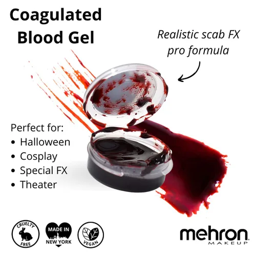 Vista 2 de Mehron maquillaje de sangre en Gel para efectos especiales halloween películas- .5 oz
