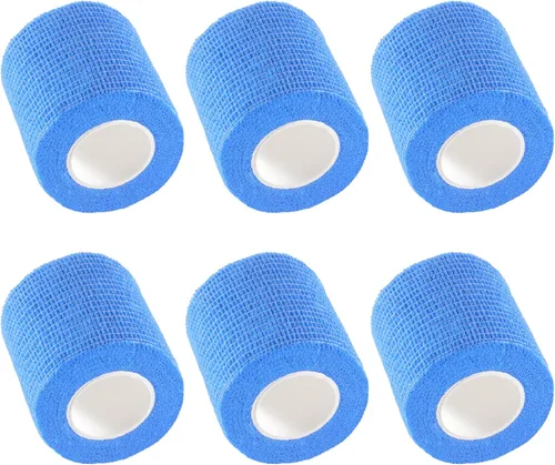 Vista 19 de IndigoCase Paquete de 6 vendajes autoadhesivos de 2 pulgadas, paquete variado de vendajes de color negro, cinta de agarre elástica, envolturas