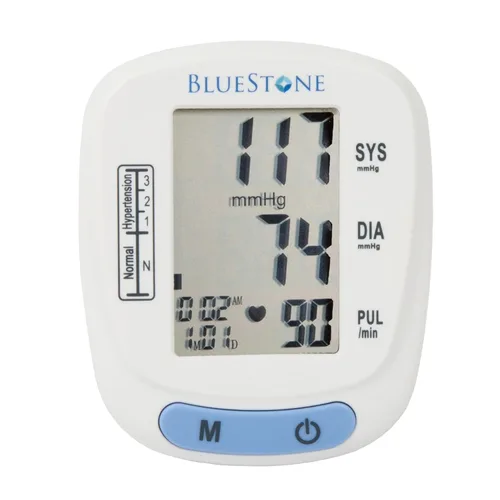 Máquina de presión arterial - Monitor de presión arterial y pulso para salud cardíaca con pantalla LCD digital, recuperación de memoria, puño