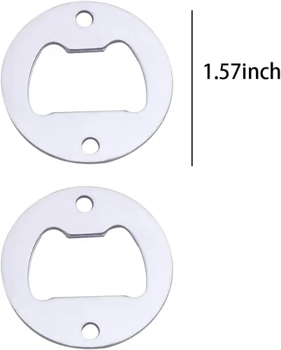 Vista 2 de Vctitil Abrebotellas montado en la pared, 20 piezas, abridor de botellas redondo con tornillos para botella de coque con tapa de cerveza, 20