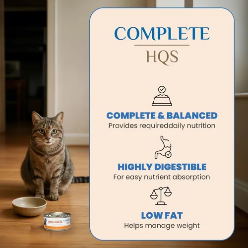 Vista 3 de almo nature HQS Complete CAT - Comida húmeda para gatos, receta de atún con huevos de codorniz en salsa, comida para gatos sin granos, 2.47 onzas