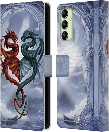 Vista 15 de Head Case Designs Officially Licensed Alchemy Gothic Caduceus Rex Dragon Leather Wallet Case Compatible with Samsung Galaxy A14 5G