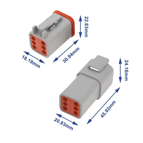 Vista 4 de ECSiNG Kit de conector eléctrico impermeable de 6 pines DT04-6P DT06-6S compatible con Deutsch compatible con enchufe sellado automotriz de la serie