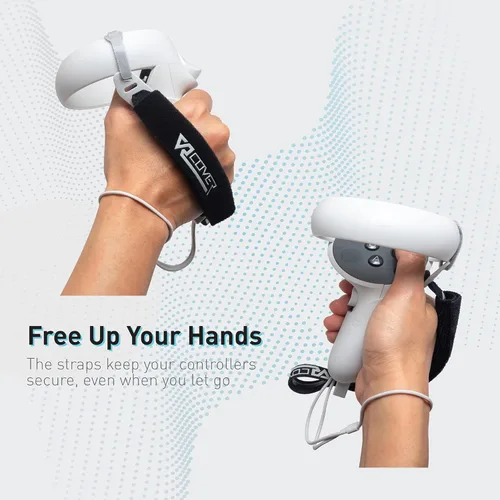 Vista 4 de VR Cover Controller Grips for Meta Oculus Quest 2 (Light Grey)