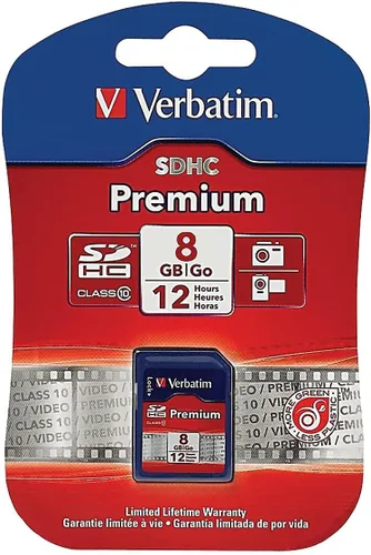 Vista 2 de Verbatim Tarjeta de memoria SDHC de 8 GB, UHS-I V10 U1 Clase 10, azul (96318)
