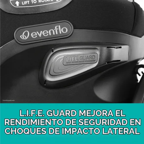 Vista 5 de Evenflo Revolve360 Extend Asiento de Auto Convertible con Rotación de 360 Grados, Orientado Hacia Atrás Extendido, Orientado Hacia Adelante, Modo