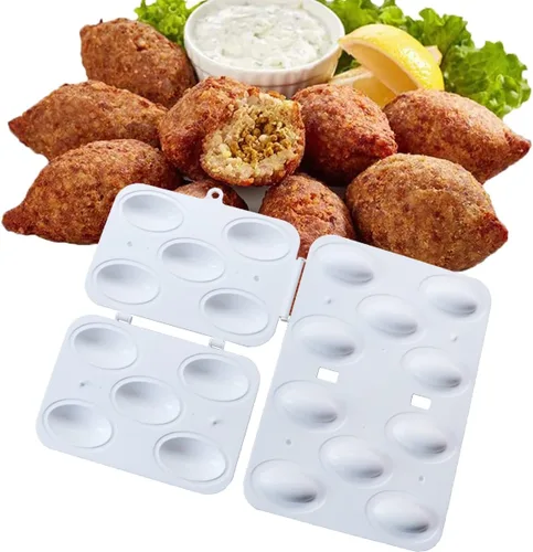 YINRONG Kibbeh - Molde de albóndigas, herramienta manual de prensa para hacer pastel de carne, herramienta manual de plástico duradero para hacer