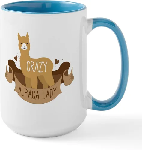 Vista 23 de CafePress Alpaca For Christmas Large Mug 15 oz (444 ml) Ceramic Coffee Mug