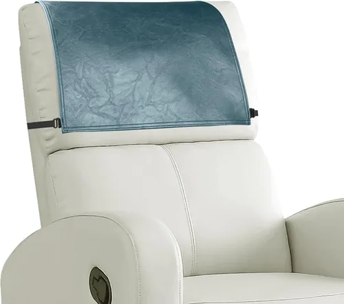 Vista 23 de Funda para reposacabezas para silla reclinable, protector para reposacabezas de piel sintética con correas elásticas, fundas para reposacabezas