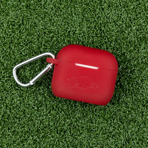 Vista 2 de Affinity Bands Arkansas Razorbacks - Funda de silicona grabada compatible con Apple AirPods Gen 3 (carmesí)